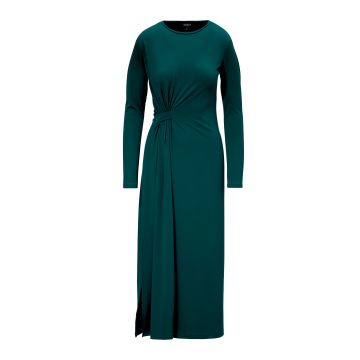 Rochie Midi Verde Inchis cu Nod Lateral