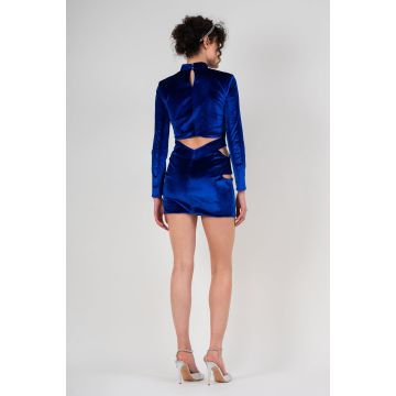 Rochie albastru electric cu cut-out