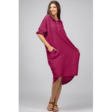Rochie mov zmeura din in Stella Milani cu inel metalic pe spate