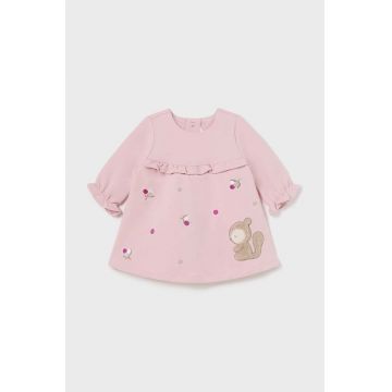 Mayoral Newborn rochie bebe culoarea roz, mini, evazată, 2885
