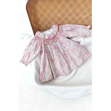 Tartine et Chocolat rochie din bumbac pentru bebeluși culoarea roz, mini, evazată, TZ30010