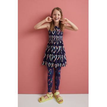 Desigual rochie din bumbac pentru copii culoarea albastru marin, mini, evazati