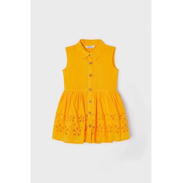 Mayoral rochie din bumbac pentru copii culoarea portocaliu, mini, evazati