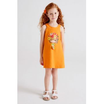 Mayoral rochie fete culoarea portocaliu, mini, drept