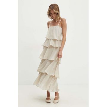 Answear Lab rochie culoarea bej, maxi, evazată