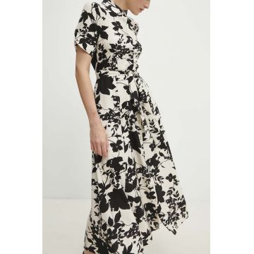 Answear Lab rochie din in culoarea negru, maxi, evazati