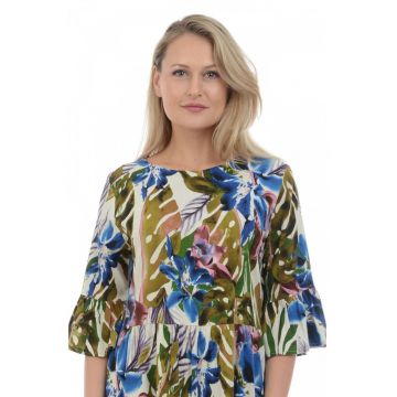 888124547-Rochie Dama Clos cu Imprimeu Multicolor