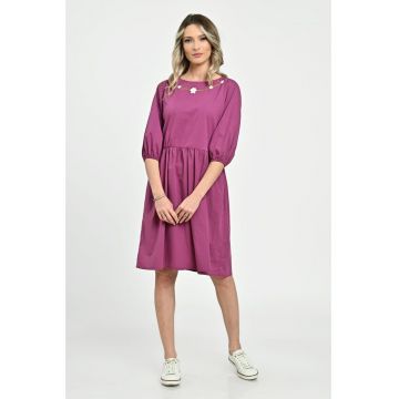 Rochie Medie Dama V265 - Fucsia pictata