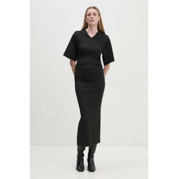Day Birger et Mikkelsen rochie Margaret - Modern Interlock culoarea negru, maxi, mulată, DAY65243428