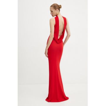 Elisabetta Franchi rochie culoarea rosu, maxi, mulata, AB71647E2