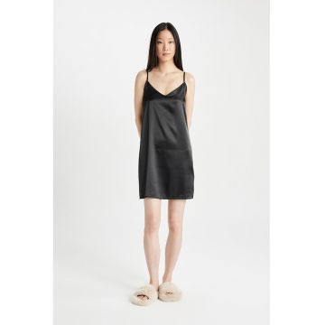 Rochie de satin cu decolteu in V