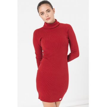Rochie bodycon mini cu guler inalt