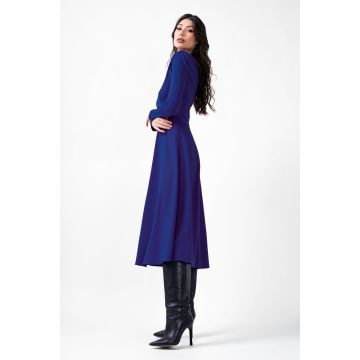 Rochie midi albastra cu drapaje