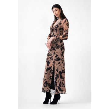 Rochie midi din voal cu print floral