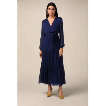 Rochie maxi cu maneci de plasa