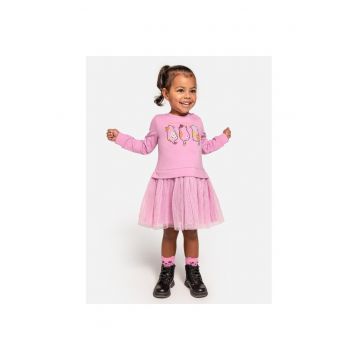 Rochie fete -  14321 - Roz - Bumbac