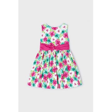 Rochie cu imprimeu floral si decupaj pe partea din spate