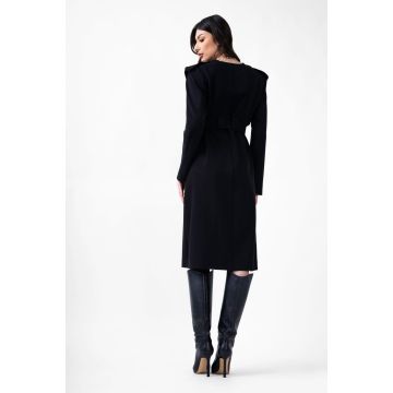 Rochie midi neagra tip trench