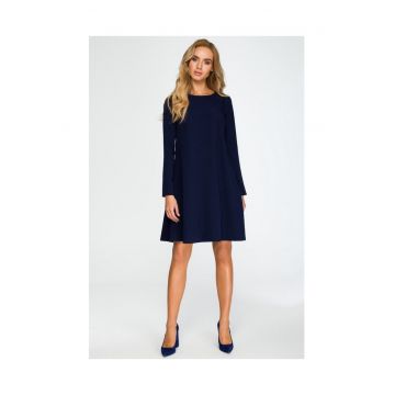 Rochie cu sifon la spate -  Poliester/Vascoza - Bleumarin
