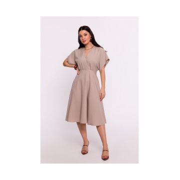 Rochie dama - evazata - Poliester - Bej