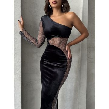Rochie lunga din catifea