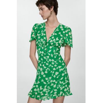 Rochie scurta cu model si volane