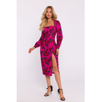 Rochie eleganta midi cu imprimeu - Negruwqfxzg