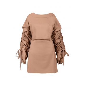 Rochie mini cu maneci cu volane Mocha