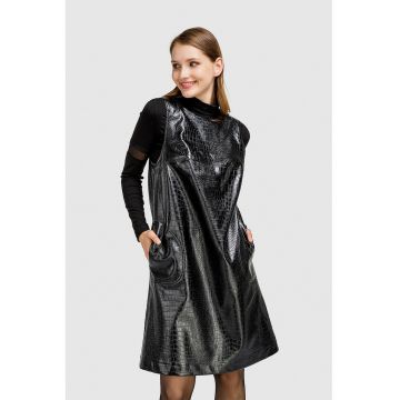 Rochie de piele ecologica cu model piele de crocodil