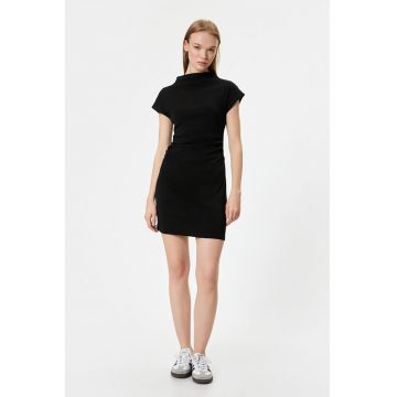 Rochie mini de bumbac - Negru