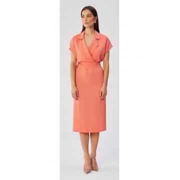 Rochie midi cu guler -