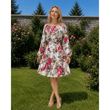 Rochie cu motive florale eleganta Eugenia