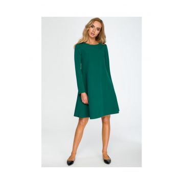 Rochie cu sifon la spate -  Poliester/Vascoza - Verde padure