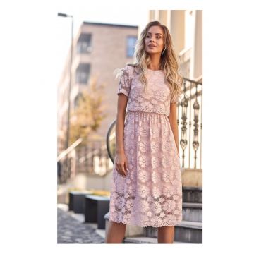 Rochie midi din dantela -  Nylon/Elastan