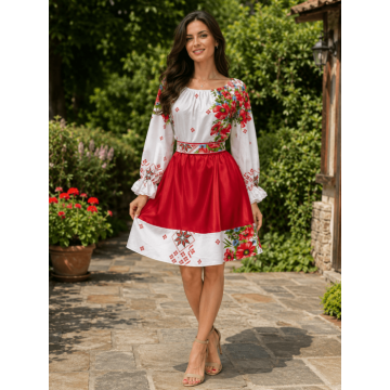 Rochie Traditionala stilizata cu maci 22