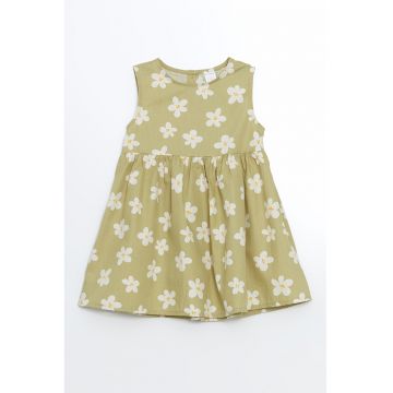 Rochie evazata din bumbac cu flori