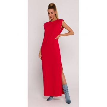 Rochie dama - maxi cu umeri - Poliester - Negru