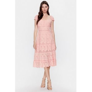 Rochie  cu croiala in A si dantela Sangallo