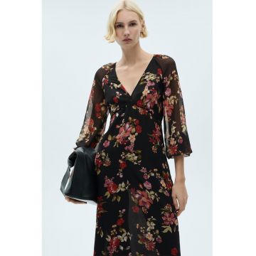 Rochie din sifon cu imprimeu floral