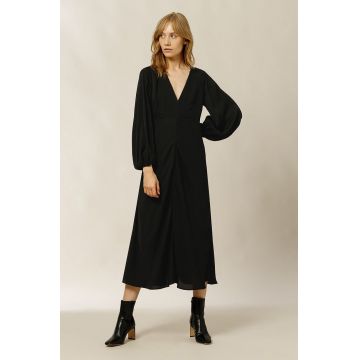 Ivy & Oak Rochie MANON culoarea negru, midi, evazata