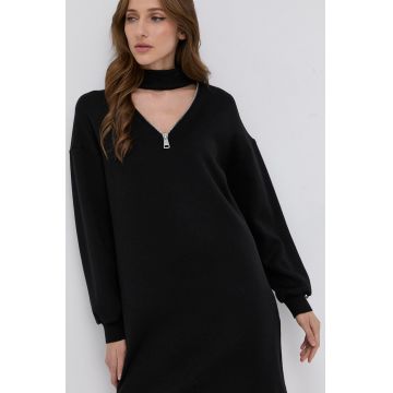 Nissa Rochie culoarea negru, mini, model drept