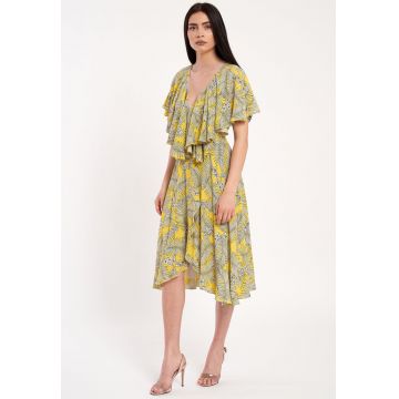 Rochie midi cu volane