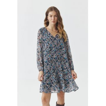 Rochie cu decolteu in V si model floral