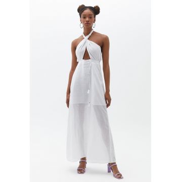 Rochie din bumbac cu bretea halter