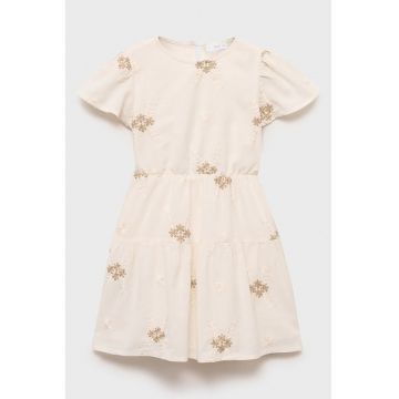 Rochie din bumbac si in cu broderie