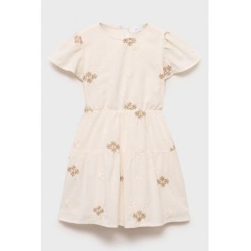 Rochie din bumbac si in cu broderie