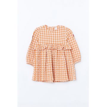Rochie in carouri cu volane