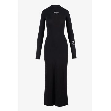 Rochie maxi cu maneci lungi - Negru