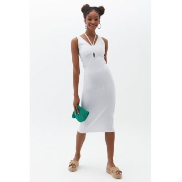 Rochie midi cambrata cu sireturi