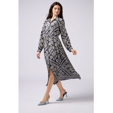 Rochie midi cu imprimeu grafic